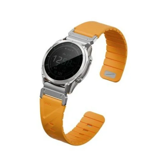 Uniq Fluo Magnetic Smart Watch Strap with Removable Connector For Garmin Watch 26mm Lug - Pale Orange